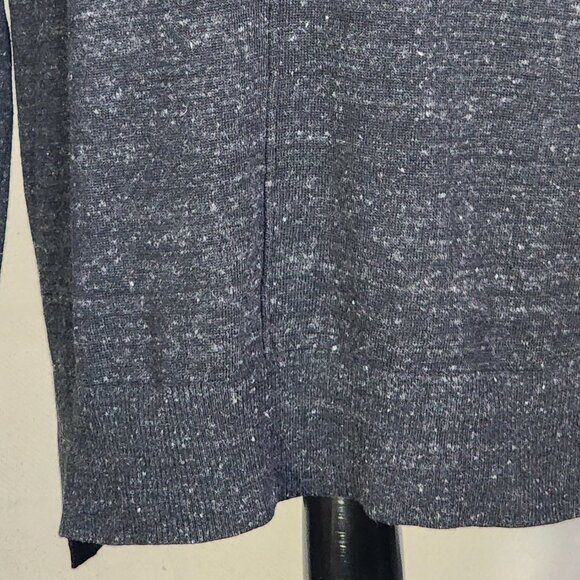 Banana Republic Grey Black White Flecks Center Seam Cotton Poly LS Sweater Sz M - Picture 4 of 16